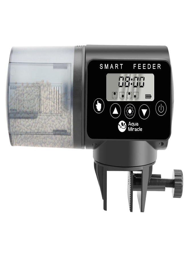 AquaMiracle Programmable Automatic Fish Feeder for Aquarium, Auto Fish Food Dispenser with Timer, Volume Adjustable Vacation Aquarium Feeder with Digital Display, for Granules Pallets Strips - Image 1